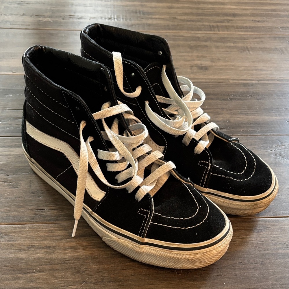 Vans Black and White High-Top Sneakers